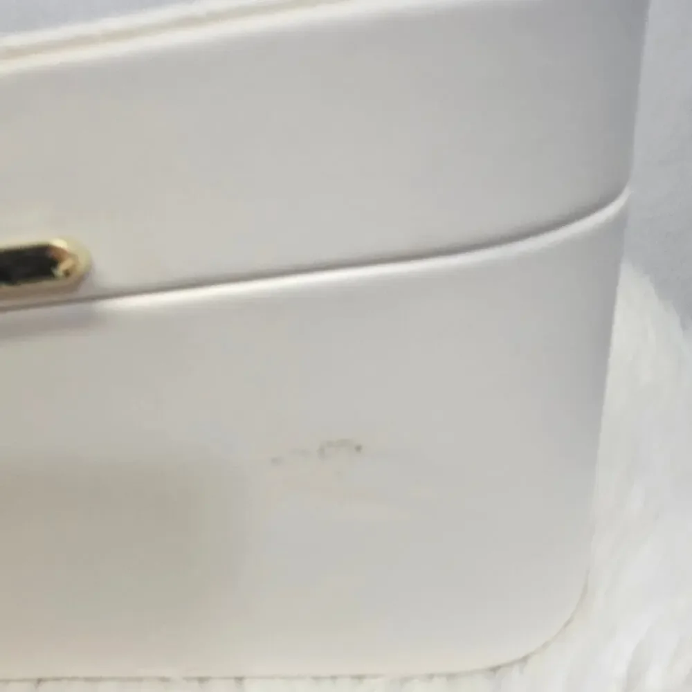 Target White Ivory Faux Leather Jewelry Box Organizer Case Gold Accent Display